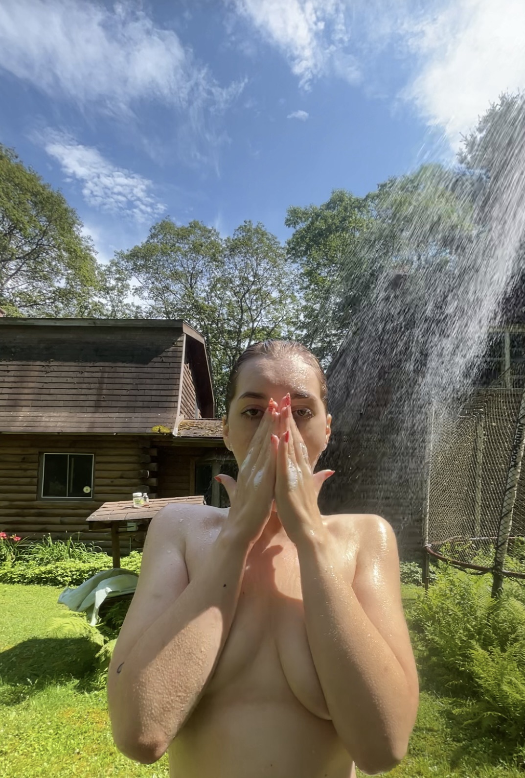 The Joy of Showering Outdoors and “Molting”